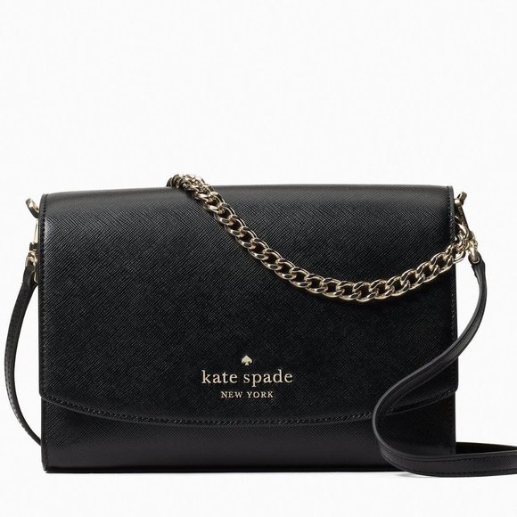New Kate Spade Carson Saffiano Leather Convertible Crossbody bag Black - Picture 1 of 5